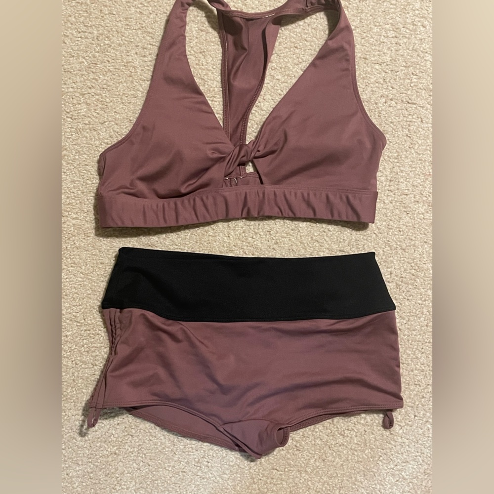 Women’s PINK by Victorias Secret 2 Piece Gym-to-Swim brown top M bottom S